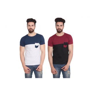 Buy Stylogue Men's Multicolor Round Neck T-shirt