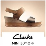 Minimum 50% off on Clasrks Women's Shoes and sandals