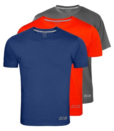 men's dryfit polyester round neck half sleeve t-shirts - value pack of 3