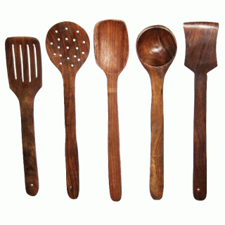 Wooden Kitchen Tools Set Of 5 Pieces