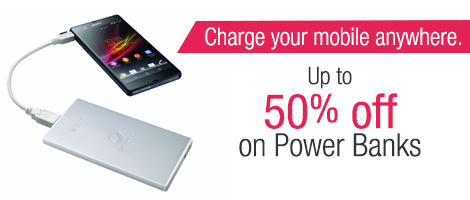 up to 50% off on power-banks