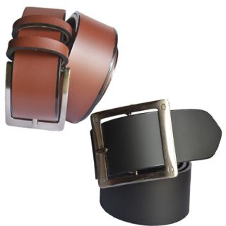 mens black and brown Leatherite needle pin point buckle belt (COMBO)