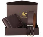 buy men's leather wallet and belt combo at 73% off