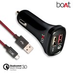 offer - boAt Dual Port Rapid Car charger (Qualcomm Certified) with Quick Charge Buy Now