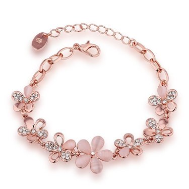 Rose Gold Plated Crystal Bracelet for Girls/Women