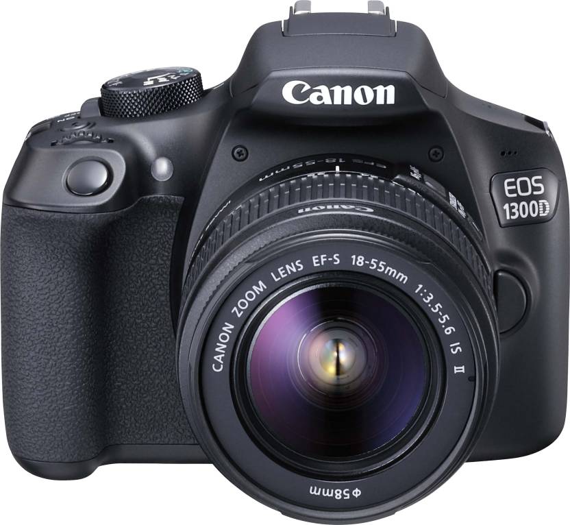 Canon EOS 1300D DSLR Camera (Body with EF-S 18 - 55 IS II)  (Black)