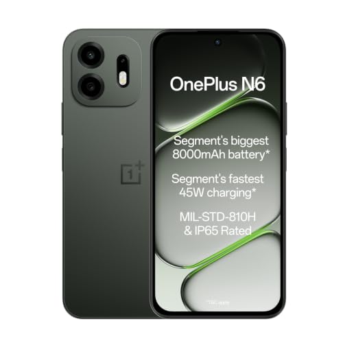 OnePlus N6 | 6GB+128GB | Midnight Green | Segment's Biggest 8000mAh Battery | Segment's Fastest 45W