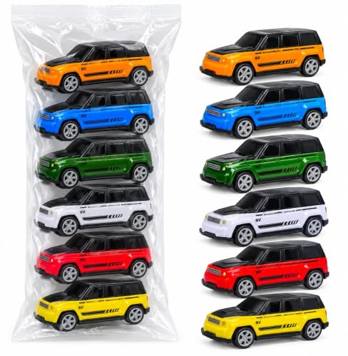 Khasala Brothers® Mini Racing Metal Pull Back Car Set for Kids, 6Pcs High-Speed Friction Powered