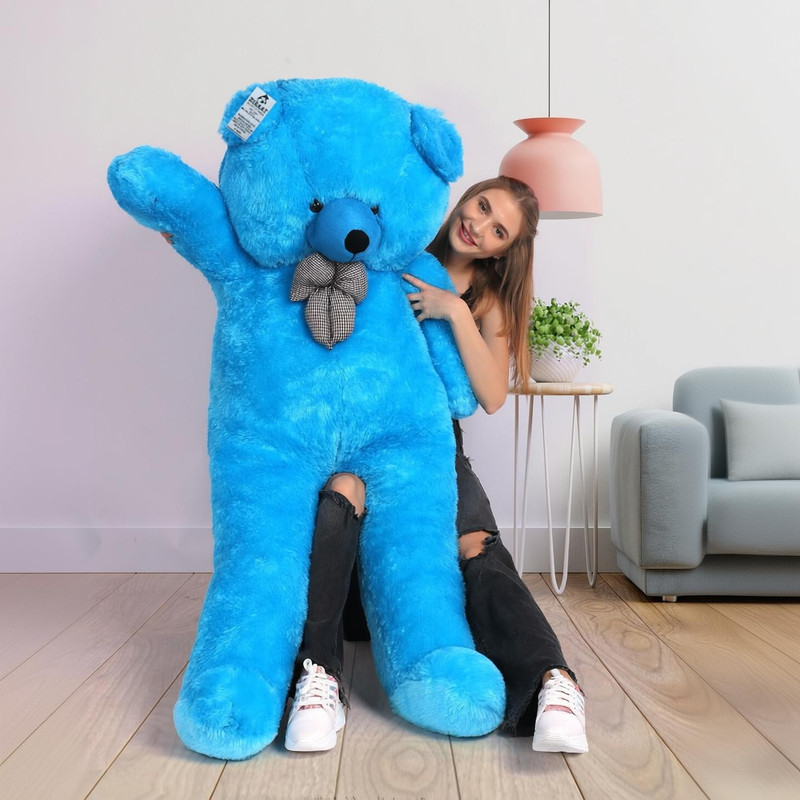 3 Feet Cute Blue Fur & Heart Teddy Bear- 36 INCH