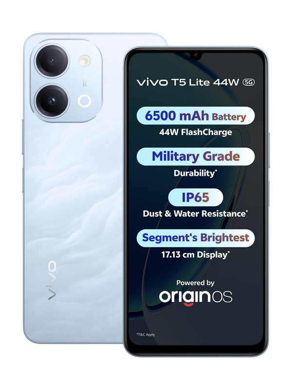 vivo T5 Lite 44W 5G (Wave Blue 128GB)(6GB RAM)
