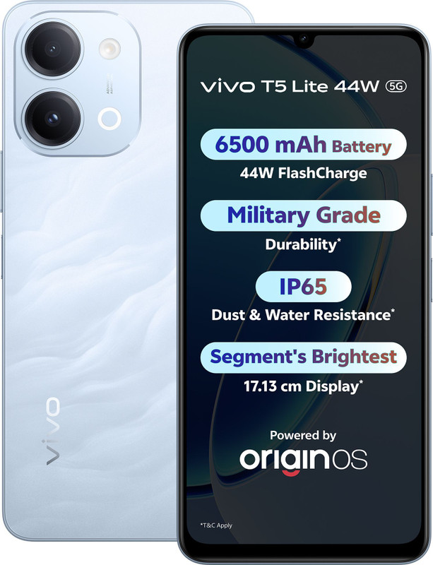 vivo T5 Lite 44W 5G (Wave Blue 64GB)(4GB RAM)