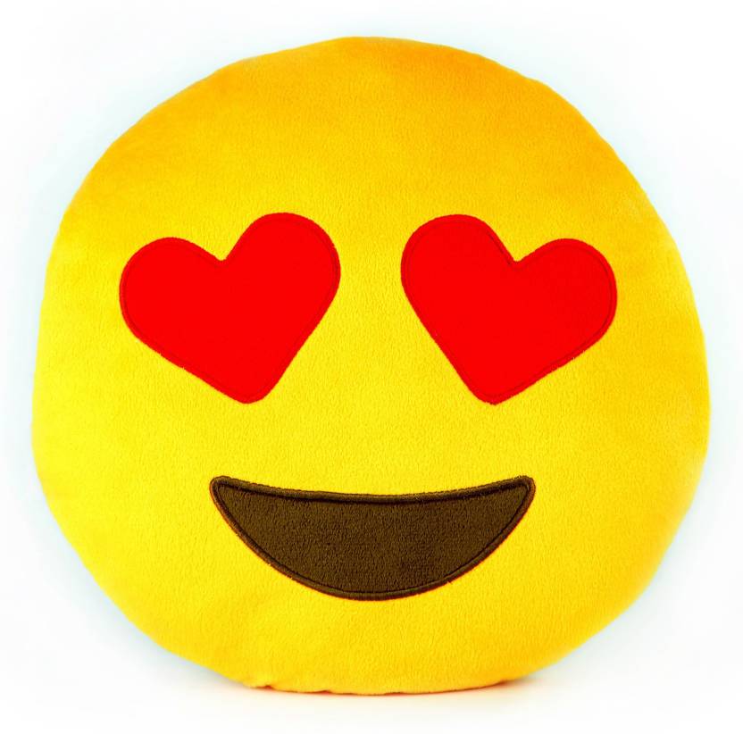 Stylish Emoji  Decorative Cushion Pack of 1  (Yellow)