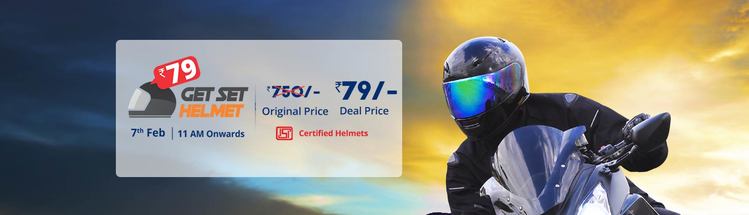 Best Offers on Helmet, Get Set Helmet Deals @ Rs 79 