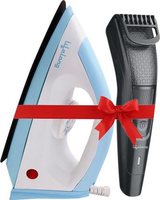 lifelong llcmb06 1100 w dry iron with men's trimmer
