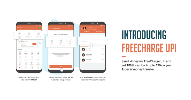 Now Send Money by Freecharge and get Flat Rs.30 Cashback