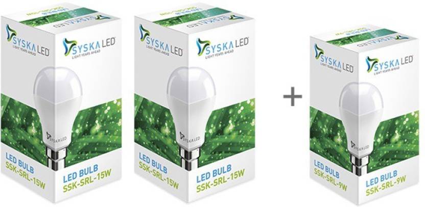Syska Led Lights 15 W, 9 W Standard B22 LED Bulb