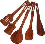 Buy Home Creations Wooden 5 Pcs Kitchen Cooking Tool Set at Rs.139