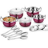 Classic Essentials Stainless Steel Handi Set of 5 With 5 Serving Spoon