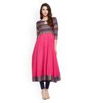 #womenfashion : Multicoloured Crepe Anarkali Kurti