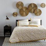 6 Pcs Sunburst Golden Color Handmade Metal Wall Art