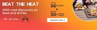 Offer : Get upto 56% & extra 30% Cashback on Food
