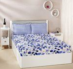 Cotton Double Bedsheet with 2 Pillow Covers, Blue