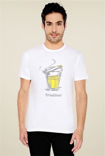 The Souled Store White Printed Regular Fit T-Shirt