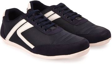 Men's Blue Synthetic Sneakers For Men