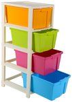 Buy 4 XLPlastic Modular Drawer System, Multi Colour at 30% off