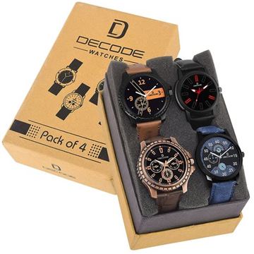 Buy Combo of 4 infinity Multicolor Dial Men and Boys Watches