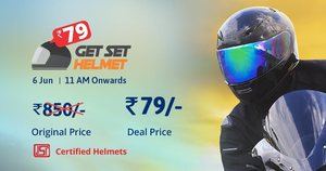 Droom Get Set  Helmet Sale - 6th June 11 AM Onwards