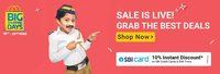 Big Shopping Days Sale live extra 10% discount on SBI cards