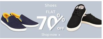Hot offer today : flat 70% off on shoes buy now