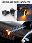 Buy Motorcycle Handlebar Dual Color Turn Signal Grip Bar End LED