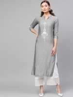 Women Striped Viscose Straight Kurta  at 68% off