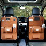 Leather Car Auto Seat Back Multi Pocket Organizer And Ipad Mini Holder Backseat Organizer