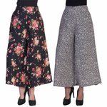 67% off on Women Stylish Palazzo Black base Floral and Black Heart Print