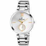 Buy Analouge White Dial Watches Water Resistant Silver Color Strap Watches for Women